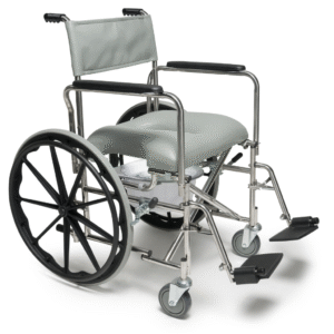 E&J Folding Rehab Shower Commode Chair – Premium Self-Propelled Wheelchair with Commode Function - Image 5