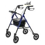Wide rollator walker with seat for heavy person, Lumex Set n’ Go, 350 lb capacity