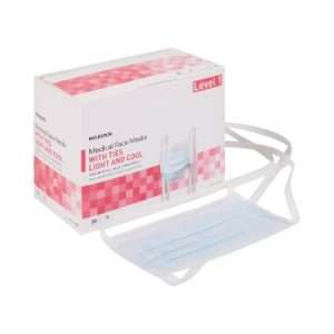 McKesson Procedure Mask with Eye Shield Anti-fog Strip ASTM Level 3 Earloops One Size Fits Most - Image 1