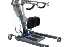 Protekt 500 lb sit stand lift with ergonomic foot pedal and adjustable kneepad for safe patient transfers