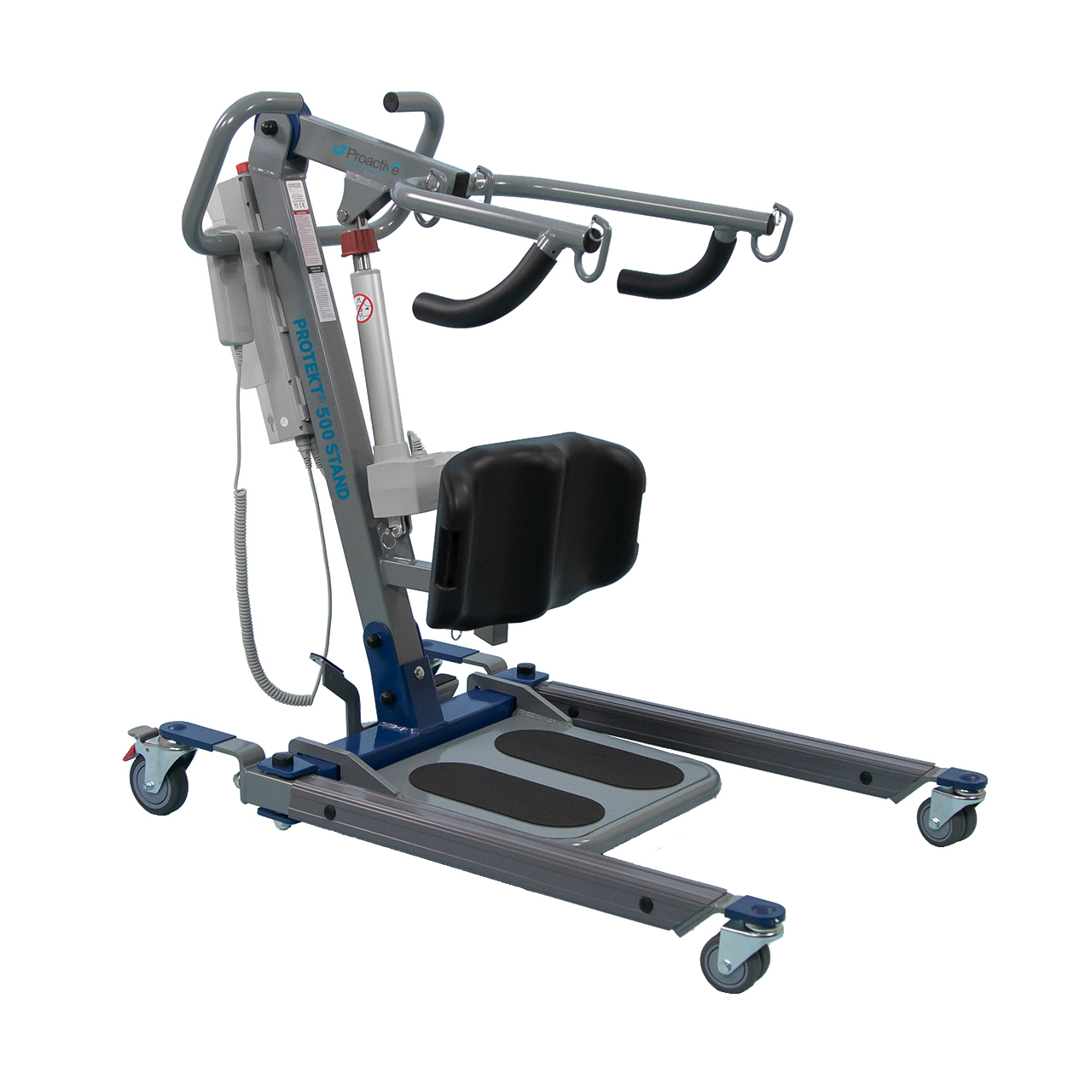 Protekt 500 lb sit stand lift with ergonomic foot pedal and adjustable kneepad for safe patient transfers