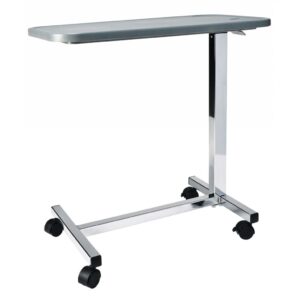 Lumex Non-Tilt Composite Overbed Table – Adjustable Height, Easy-Clean Surface, Hospital & Home Use
