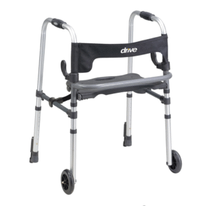 Clever-Lite LS Folding Walker with Wheels & Seat – Lightweight, Portable & Reliable