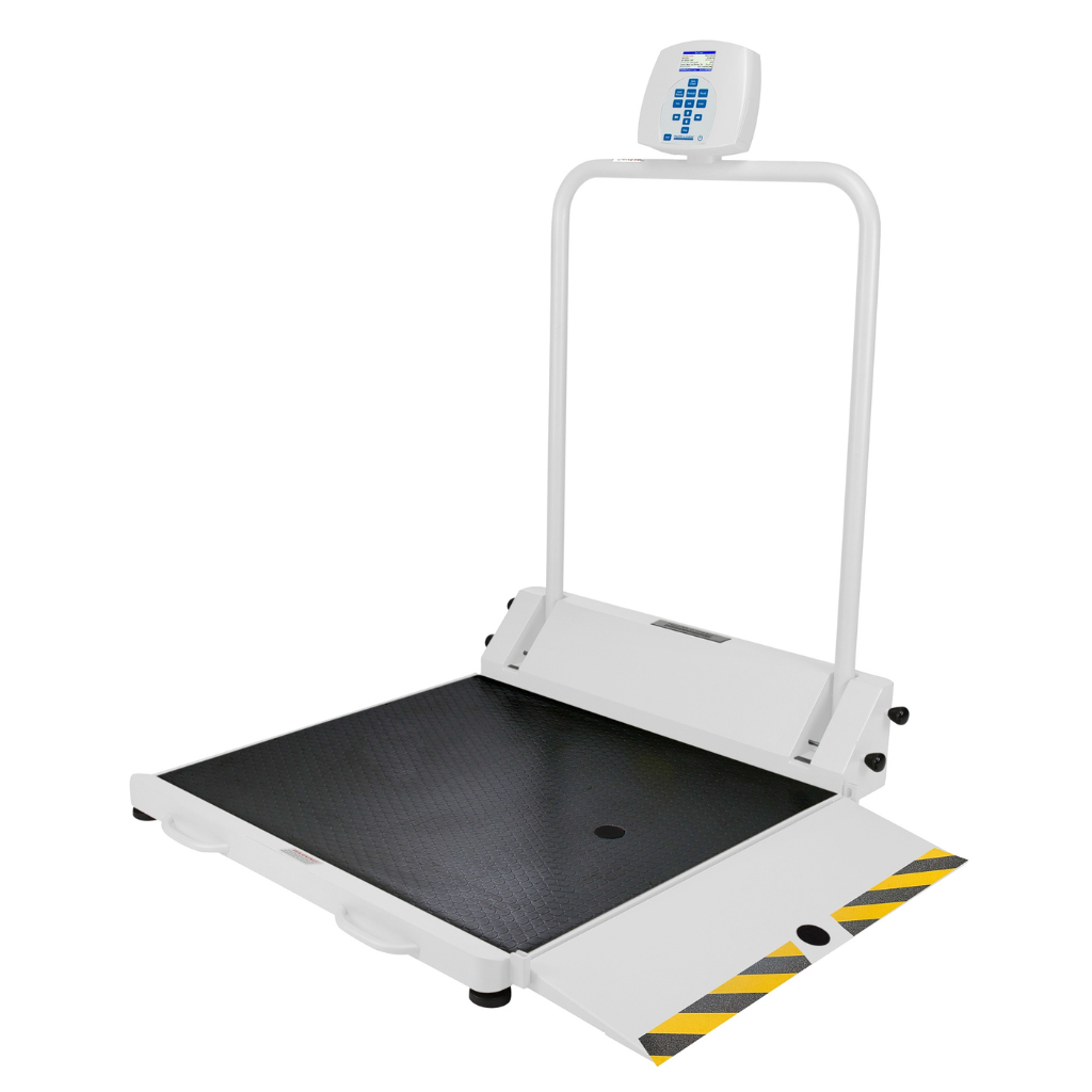 Health o meter wheelchair scale with dual ramps and foldable platform – 1000 lb digital medical scale for hospitals and clinics